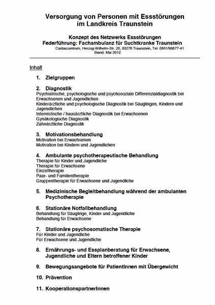 Netzwerk Eßstörungen Landkreis Traunstein - Adressliste